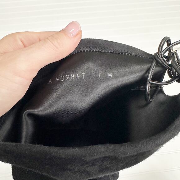 Stuart Weitzman Lowland Black Suede Over-the-Knee Boots Flat 1” Heel 7 - Picture 7 of 11